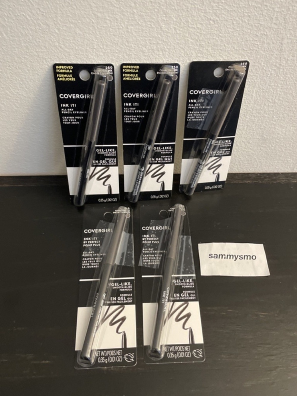 Covergirl Ink It all day Pencil Eyeliner gel like # 250 Charcoal Ink x5